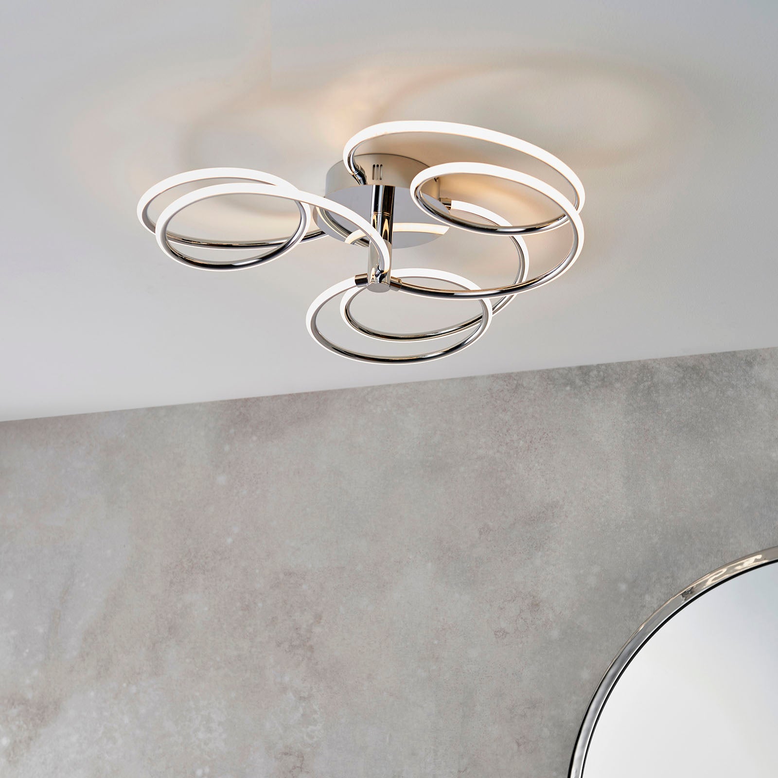 Eterne 3lt Chrome Flush Mount with Triple Curves