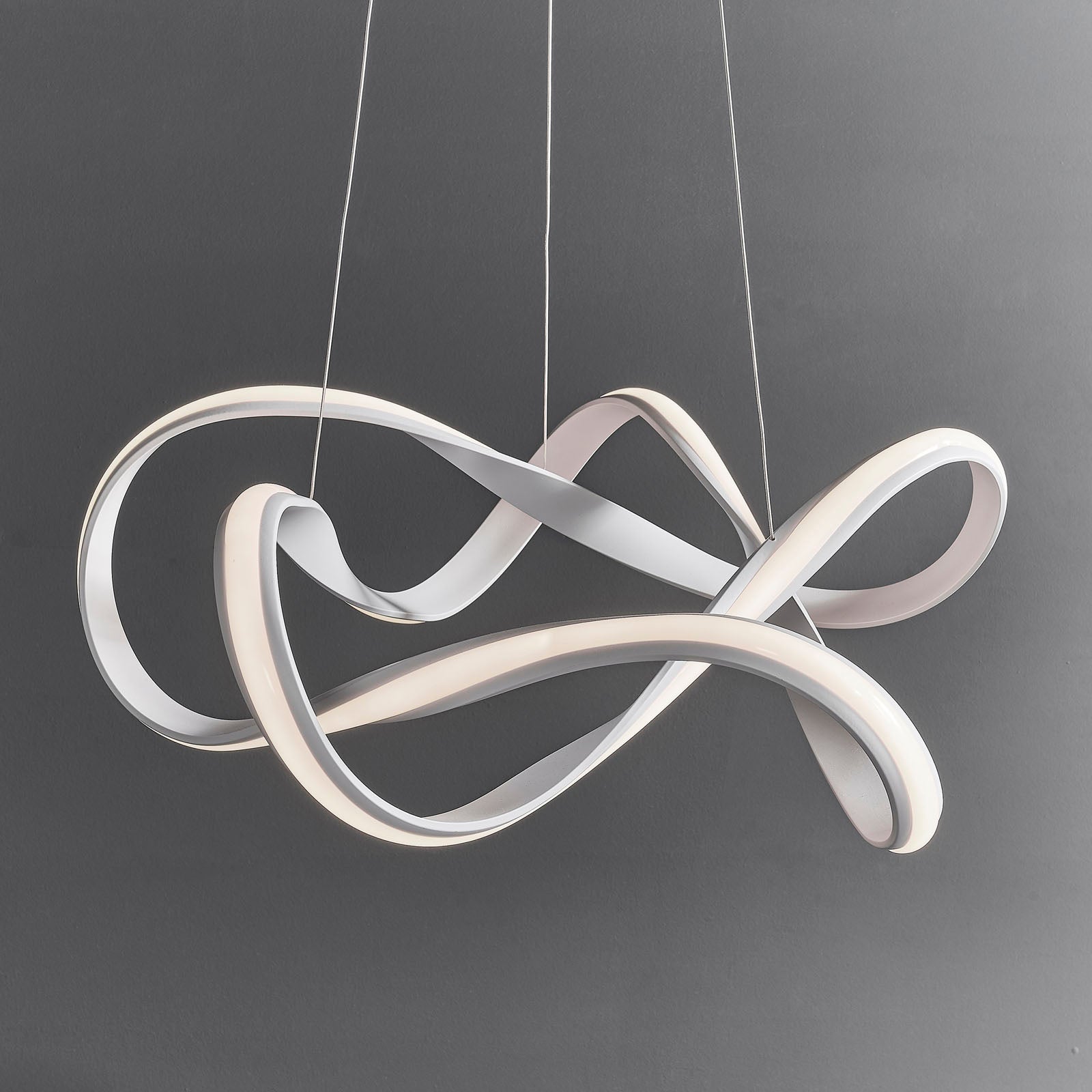 Synergy Sand White Textured Pendant Light (Modern, Integrated LED)