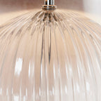 Jemma 1-Light Clear Ribbed Glass Table Lamp with Satin Nickel Finish