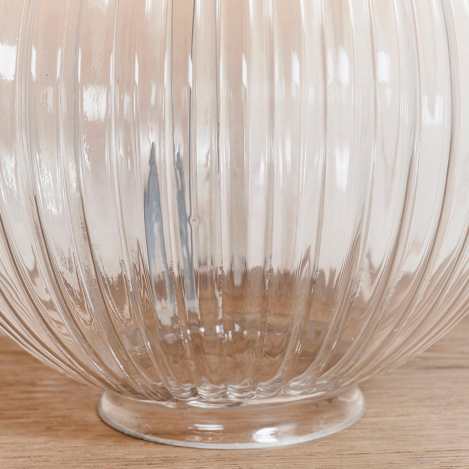 Jemma 1-Light Clear Ribbed Glass Table Lamp with Satin Nickel Finish