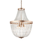 Celine Modern 5-Light Rose Gold Pendant Light with Clear Glass Beads