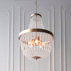 Celine Modern 5-Light Rose Gold Pendant Light with Clear Glass Beads