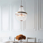 Celine Modern 5-Light Rose Gold Pendant Light with Clear Glass Beads