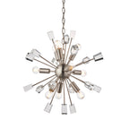 Miro 9-Light Satin Nickel Crystal Sphere Pendant Light