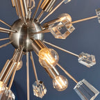 Miro 9-Light Satin Nickel Crystal Sphere Pendant Light
