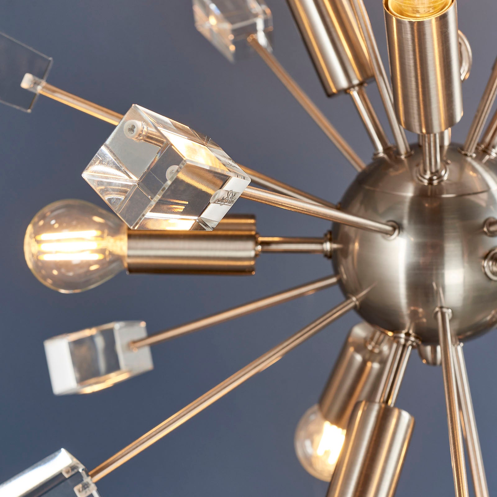 Miro 9-Light Satin Nickel Crystal Sphere Pendant Light