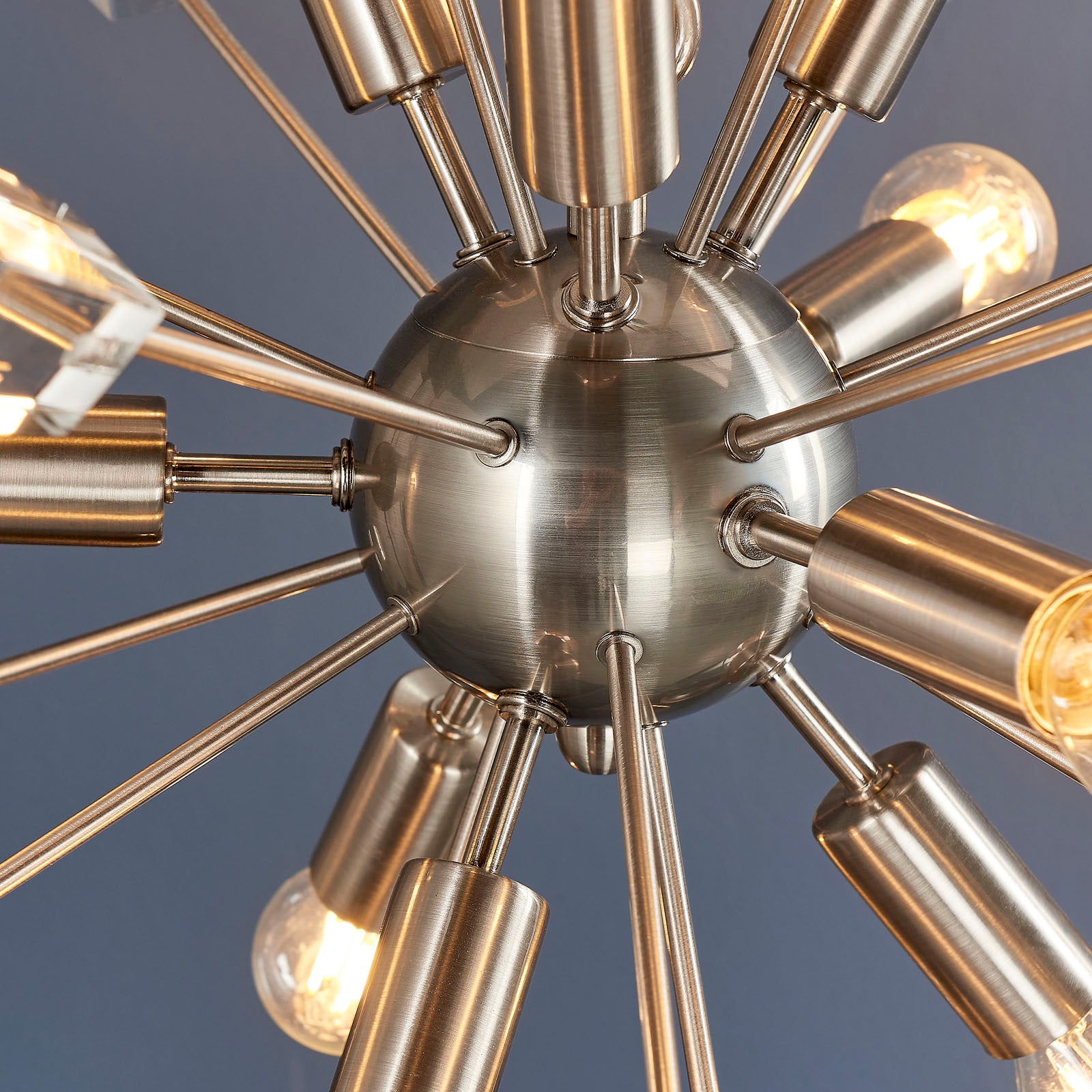 Miro 9-Light Satin Nickel Crystal Sphere Pendant Light