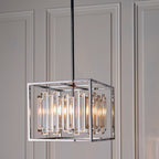 Acadia Modern 4 Light Crystal Pendant Chrome