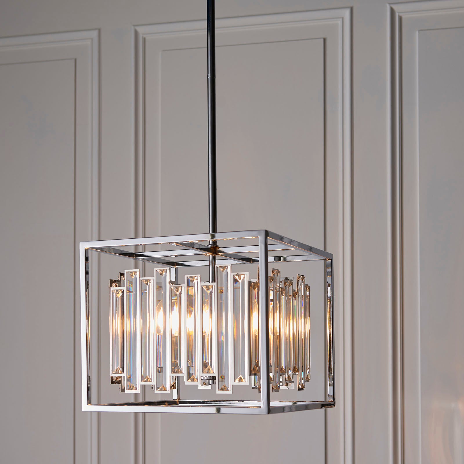 Acadia Modern 4 Light Crystal Pendant Chrome