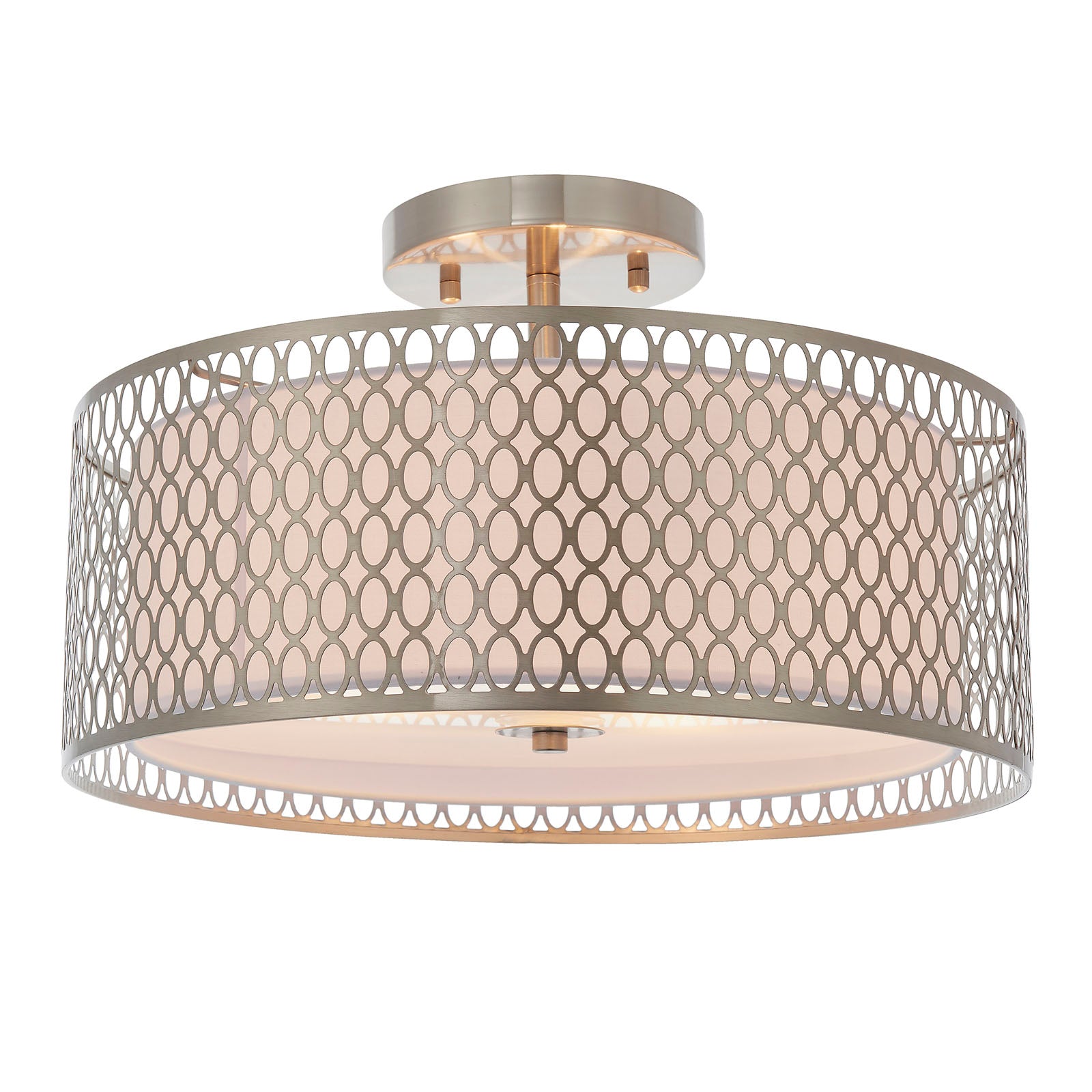Cordero 3-Light Satin Nickel Flush Mount Ceiling Light