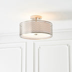 Cordero 3-Light Satin Nickel Flush Mount Ceiling Light