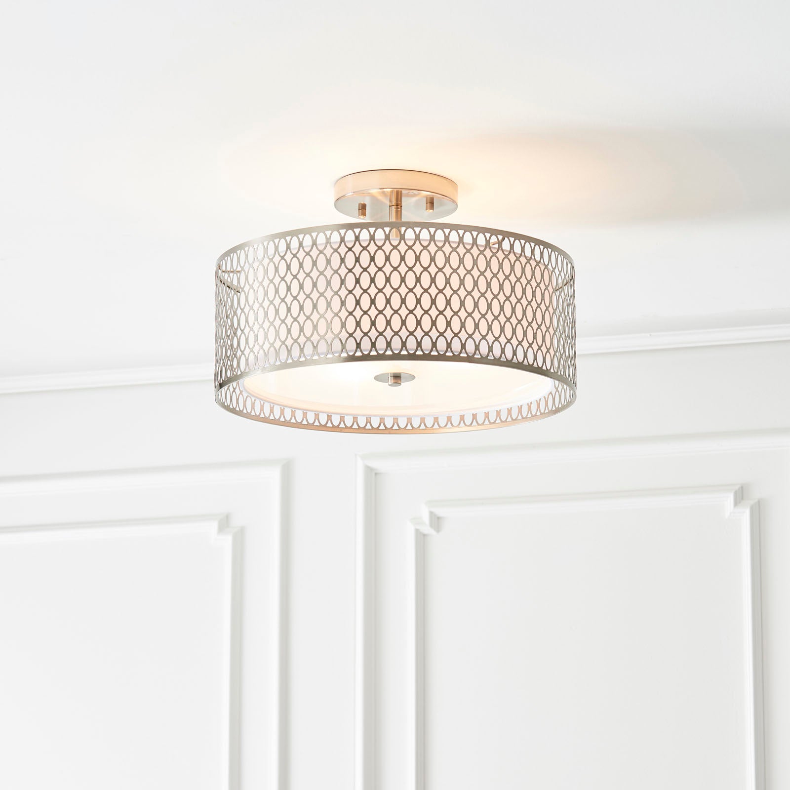 Cordero 3-Light Satin Nickel Flush Mount Ceiling Light