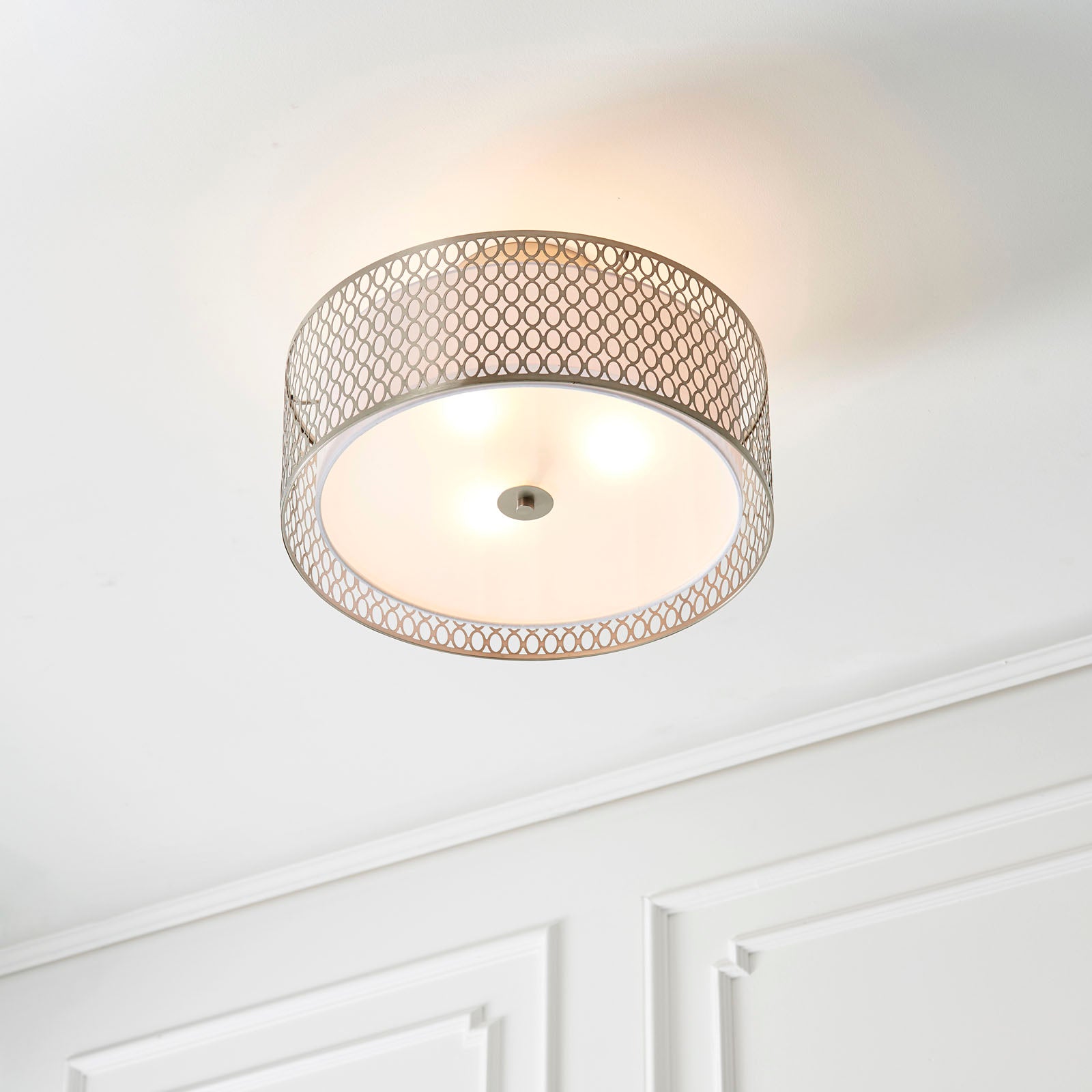 Cordero 3-Light Satin Nickel Flush Mount Ceiling Light