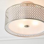 Cordero 3-Light Satin Nickel Flush Mount Ceiling Light