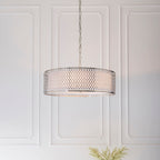 Cordero 3-Light Adjustable Pendant Light with Geometric Metal & Fabric Shade