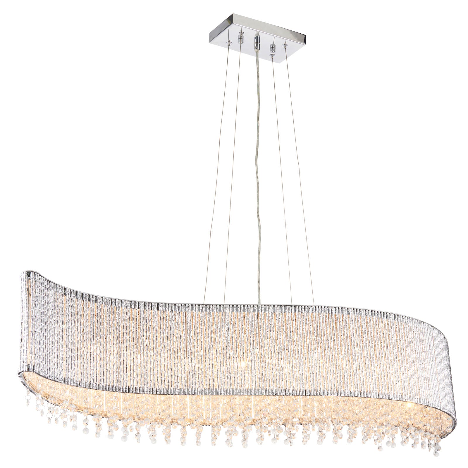 Galina 8-Light Crystal Pendant Light - Linear Wave Design