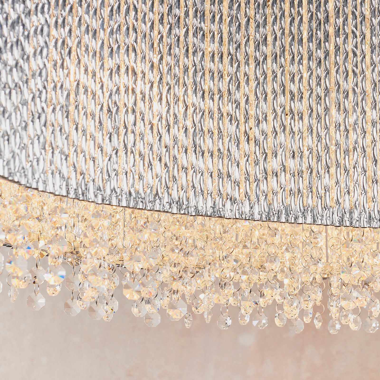 Galina 8-Light Crystal Pendant Light - Linear Wave Design