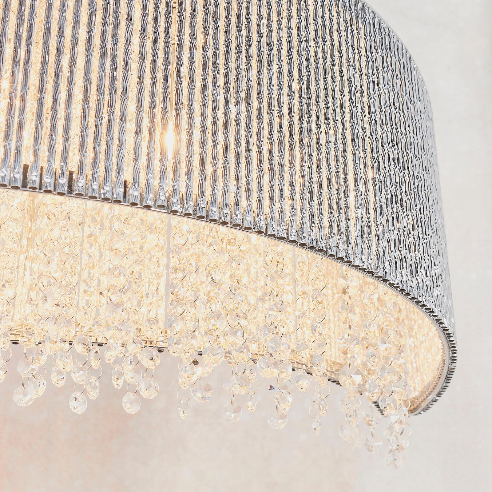 Galina 8-Light Crystal Pendant Light - Linear Wave Design
