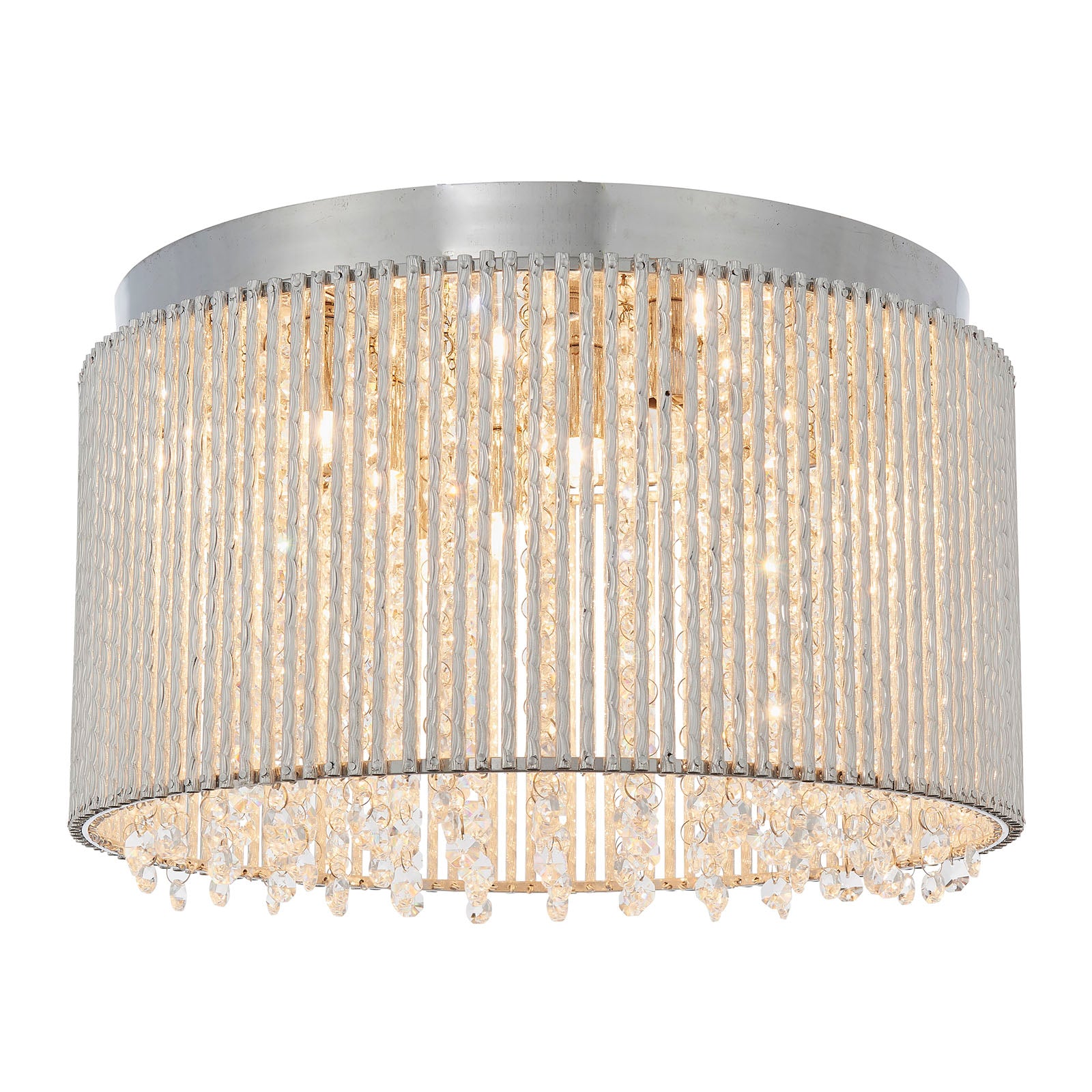 Galina 10-Light Crystal Flush Ceiling Light - Polished Chrome
