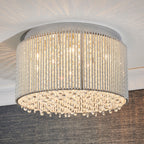 Galina 10-Light Crystal Flush Ceiling Light - Polished Chrome
