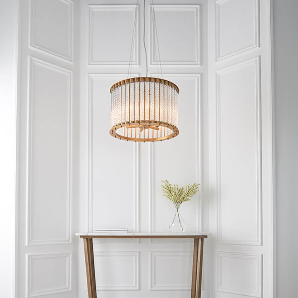 Romola 6 Light Pendant twisted clear glass