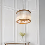 Romola 6 Light Pendant twisted clear glass