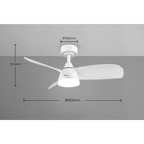 HELSINKI White 3 Blade Ceiling Fan Large