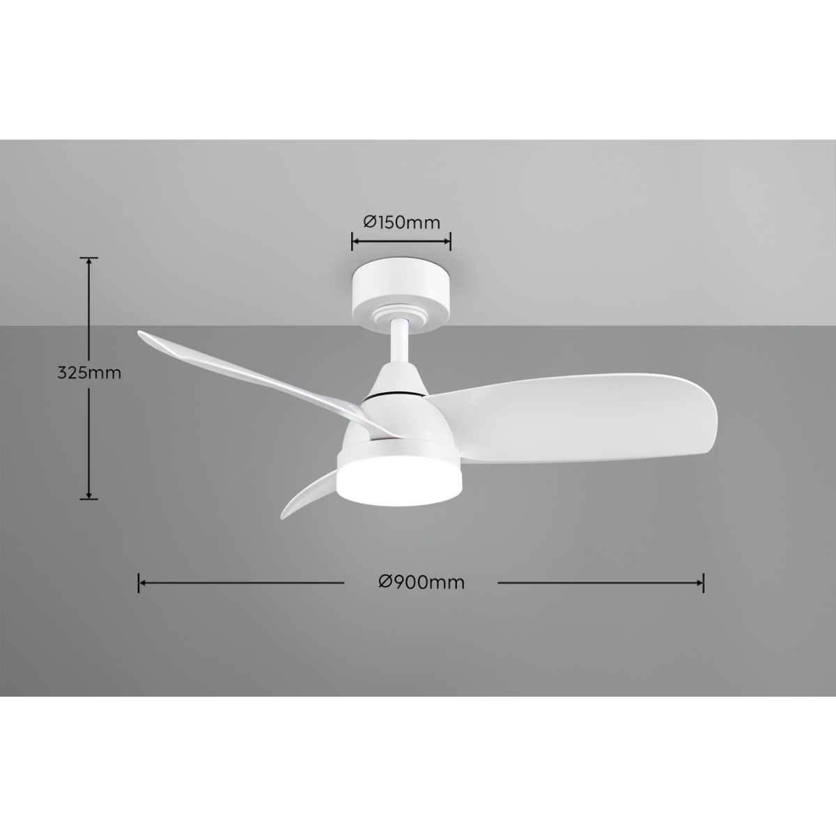 HELSINKI White 3 Blade Ceiling Fan Large