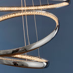 Ozias Polished Chrome LED Pendant Light with Clear Crystals