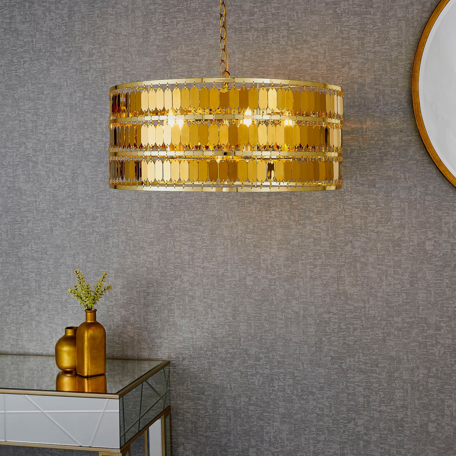 Eldora 5lt Pendant Light - Gold Chain