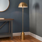 Nova Antique Brass Modern Floor Lamp with Foot Switch