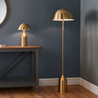Nova Antique Brass Modern Floor Lamp with Foot Switch