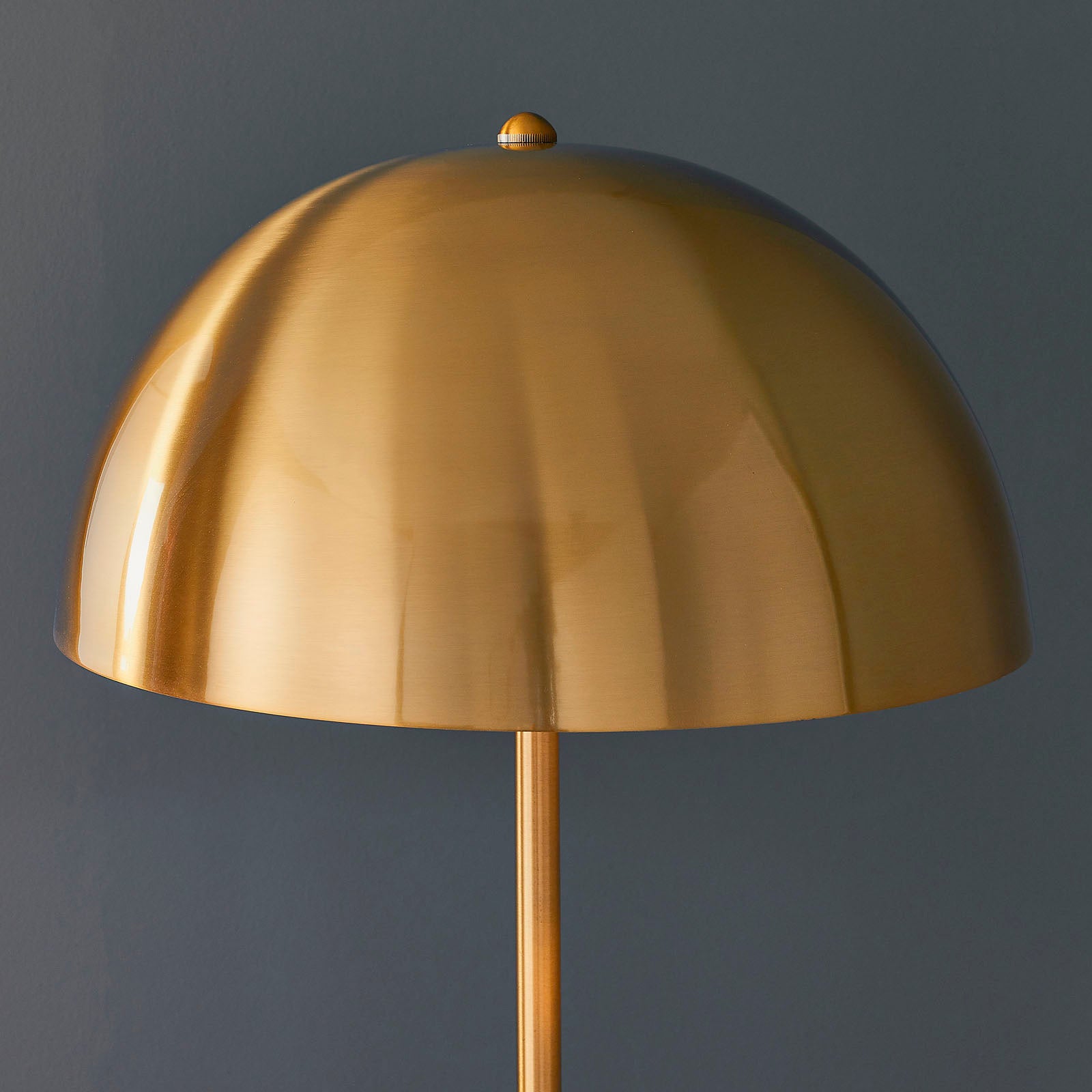 Nova Antique Brass Modern Floor Lamp with Foot Switch