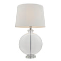 Gideon 1-Light Table Lamp - Clear Glass & White Linen Shade