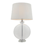 Gideon 1-Light Table Lamp - Clear Glass & White Linen Shade