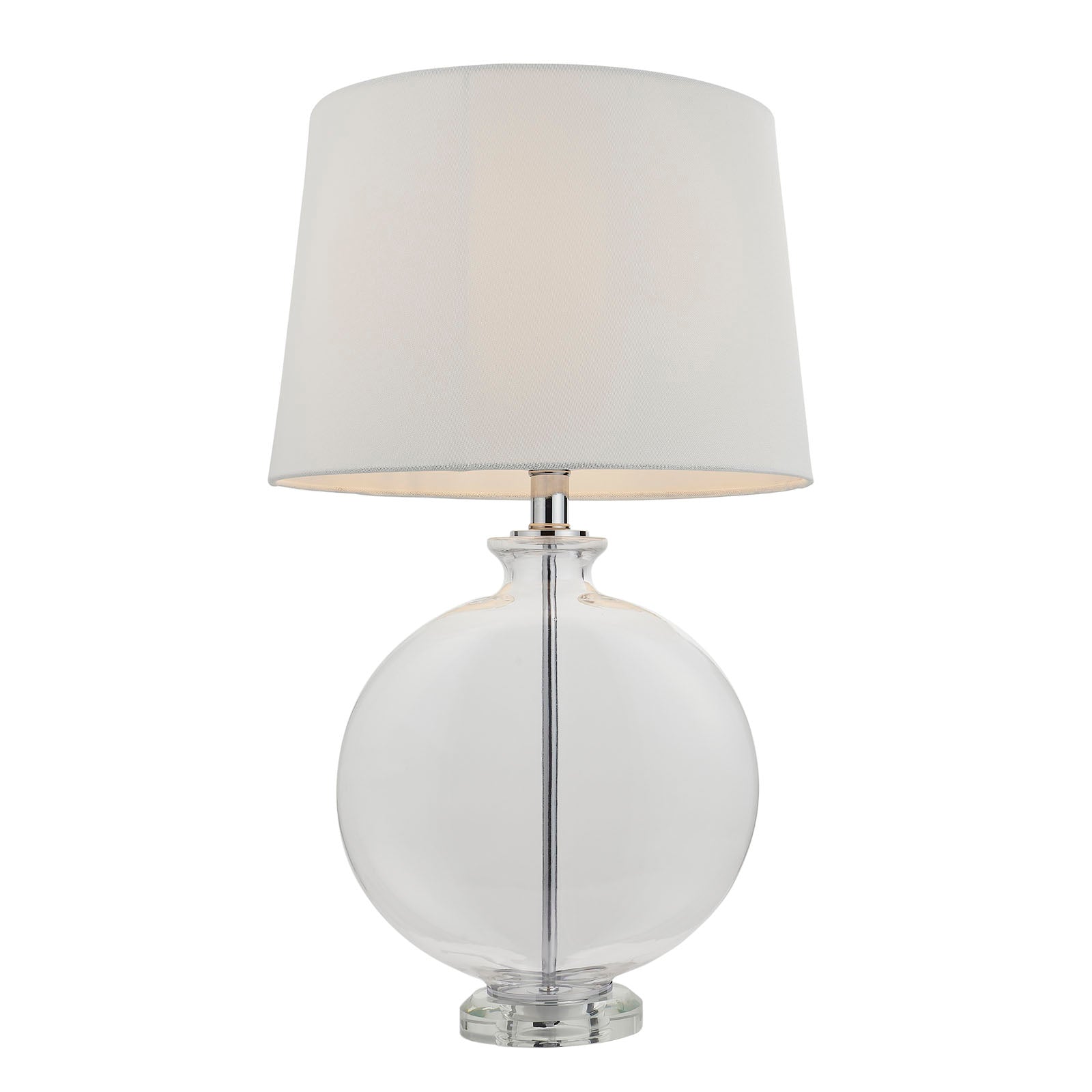 Gideon 1-Light Table Lamp - Clear Glass & White Linen Shade