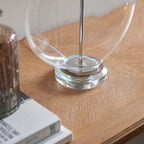 Gideon 1-Light Table Lamp - Clear Glass & White Linen Shade