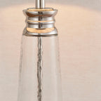 Winslet 1-Light Table Lamp with Clear Glass Base & Teal Velvet Shade