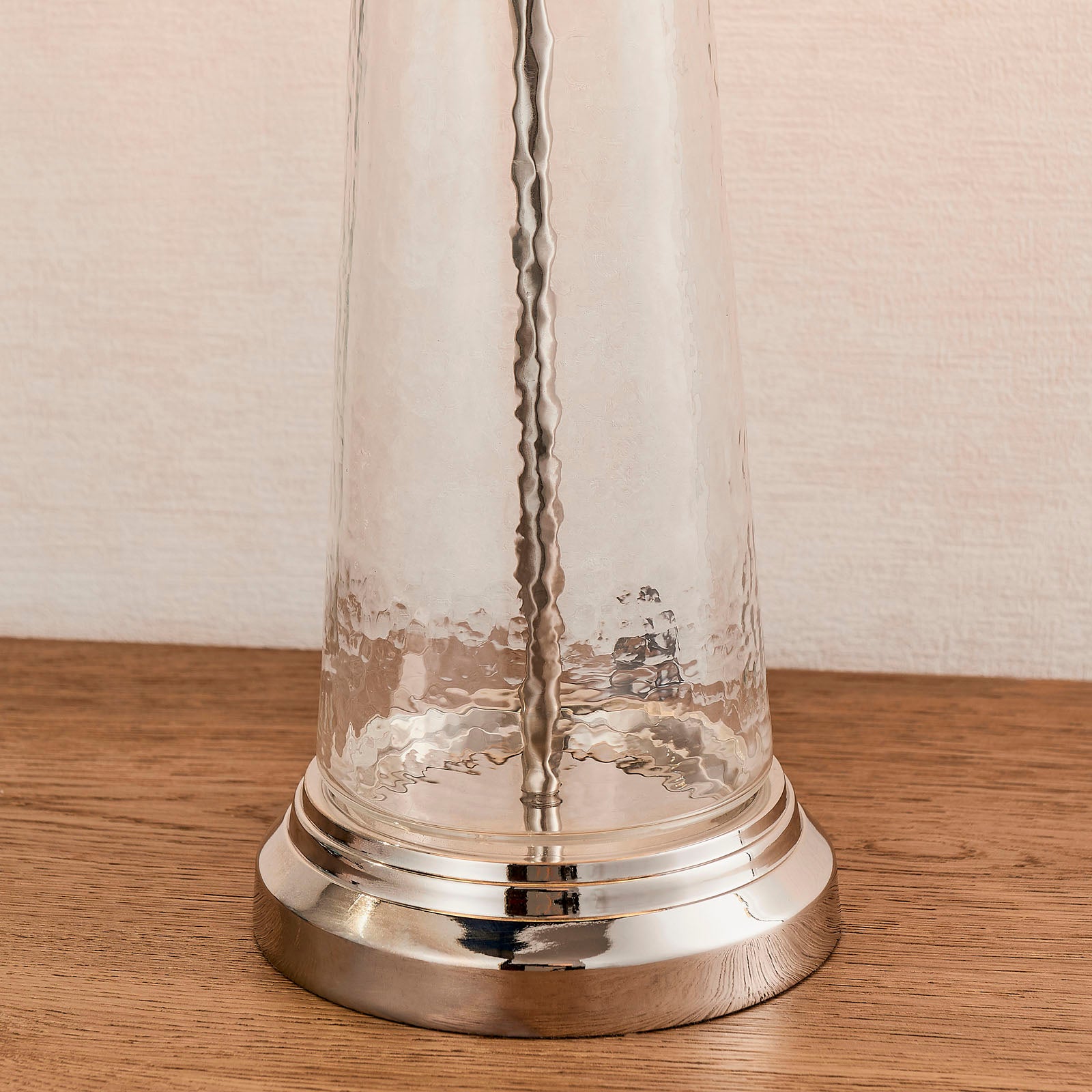 Winslet 1-Light Table Lamp with Clear Glass Base & Teal Velvet Shade