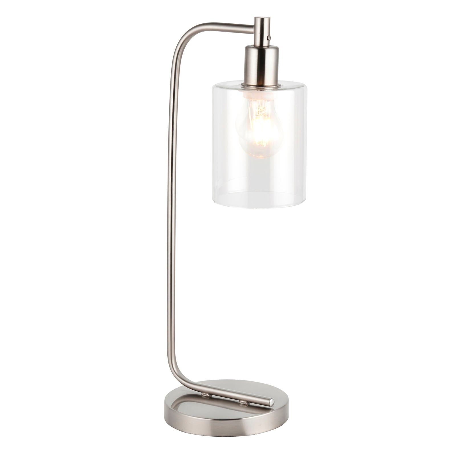 Toledo Brushed Nickel Table Lamp (Clear Glass)