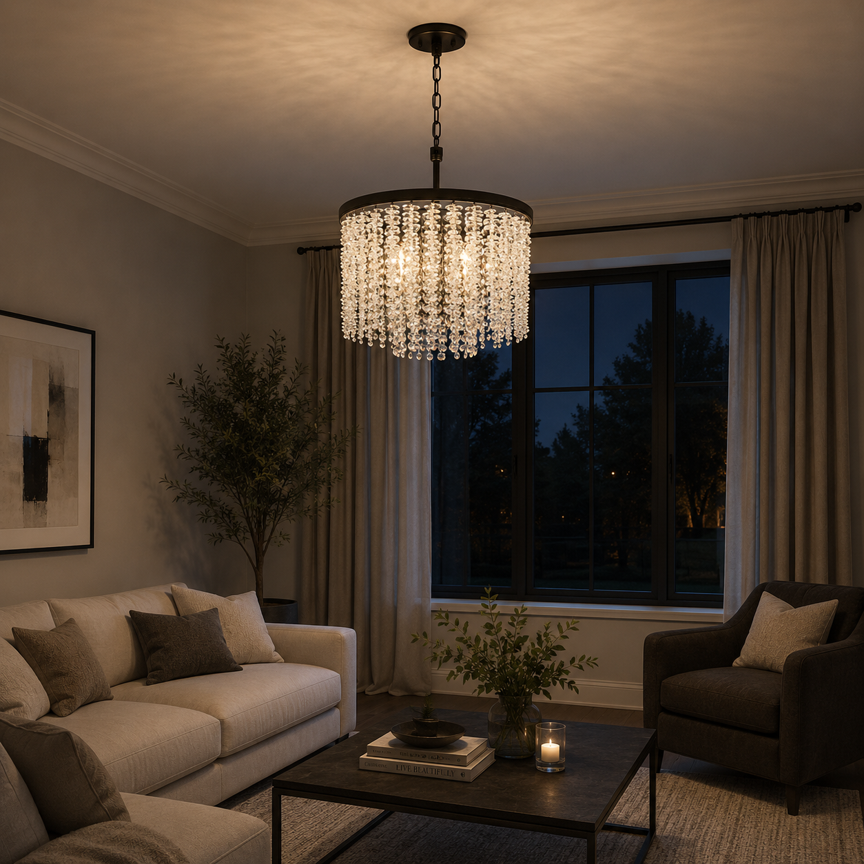 Coral 6lt Pendant in matt black