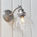 Hansen Brushed Silver Adjustable Industrial Wall Light