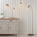Hansen Brushed Silver Adjustable Industrial Wall Light