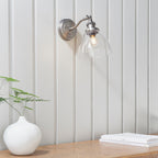 Hansen Brushed Silver Adjustable Industrial Wall Light