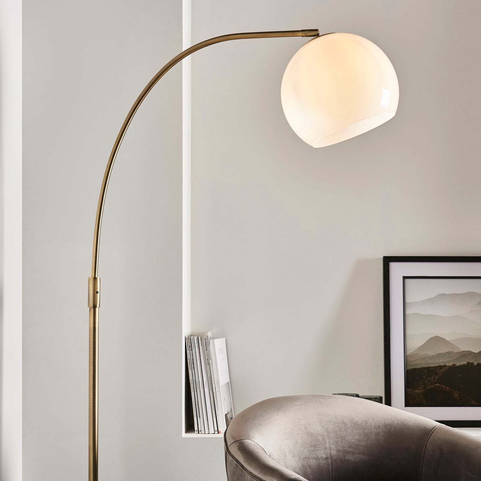 Otto Floor Lamp - Antique Brass, Black Marble (Large)