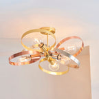 Hoop Multi-Finish Semi-Flush Ceiling Light with 6 Lights