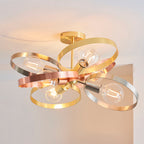 Hoop Multi-Finish Semi-Flush Ceiling Light with 6 Lights
