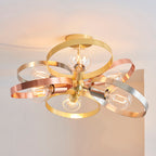 Hoop Multi-Finish Semi-Flush Ceiling Light with 6 Lights