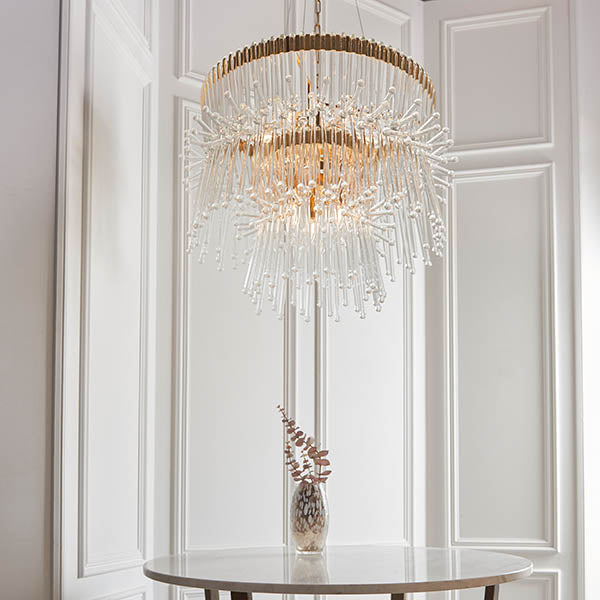 Madeleine 9 Light Pendant - Gold/Clear