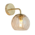 Dimple 1-Light Champagne Glass Wall Light with Brushed Gold Finish